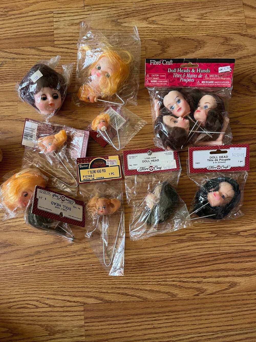 Fibre Craft And Darice Vintage Doll Heads Lot